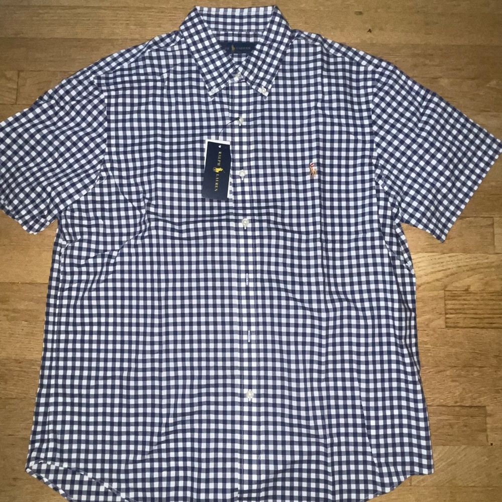 Polo by Ralph Lauren Blue and White Casual Button Down Shirt